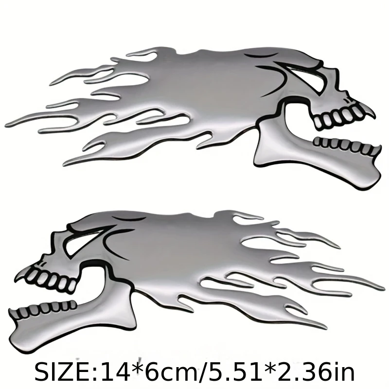 

1PC Trailing Skull 3D Sticker Motorcycle Fuel Tank Decal Multicolor Creative Badge for Honda Suzuki Exterior Accessories