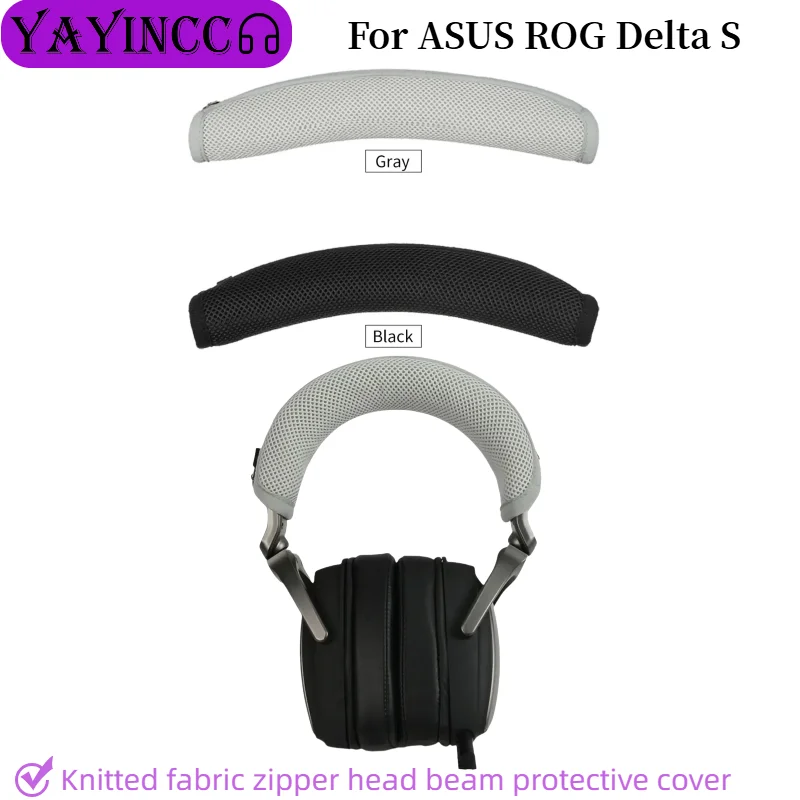 

Advanced feeling Headphone Head Beam Cover for ASUS ROG Delta S Elite Edition Earphone Zipper knitted fabric headband protective