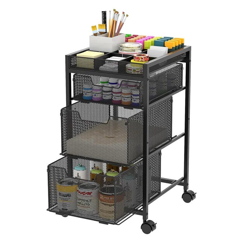 

Полка для тележки с ящиками Многофункциональная многослойная полка для хранения Подвижная полка для закусок для рукоделия Практичная тележка