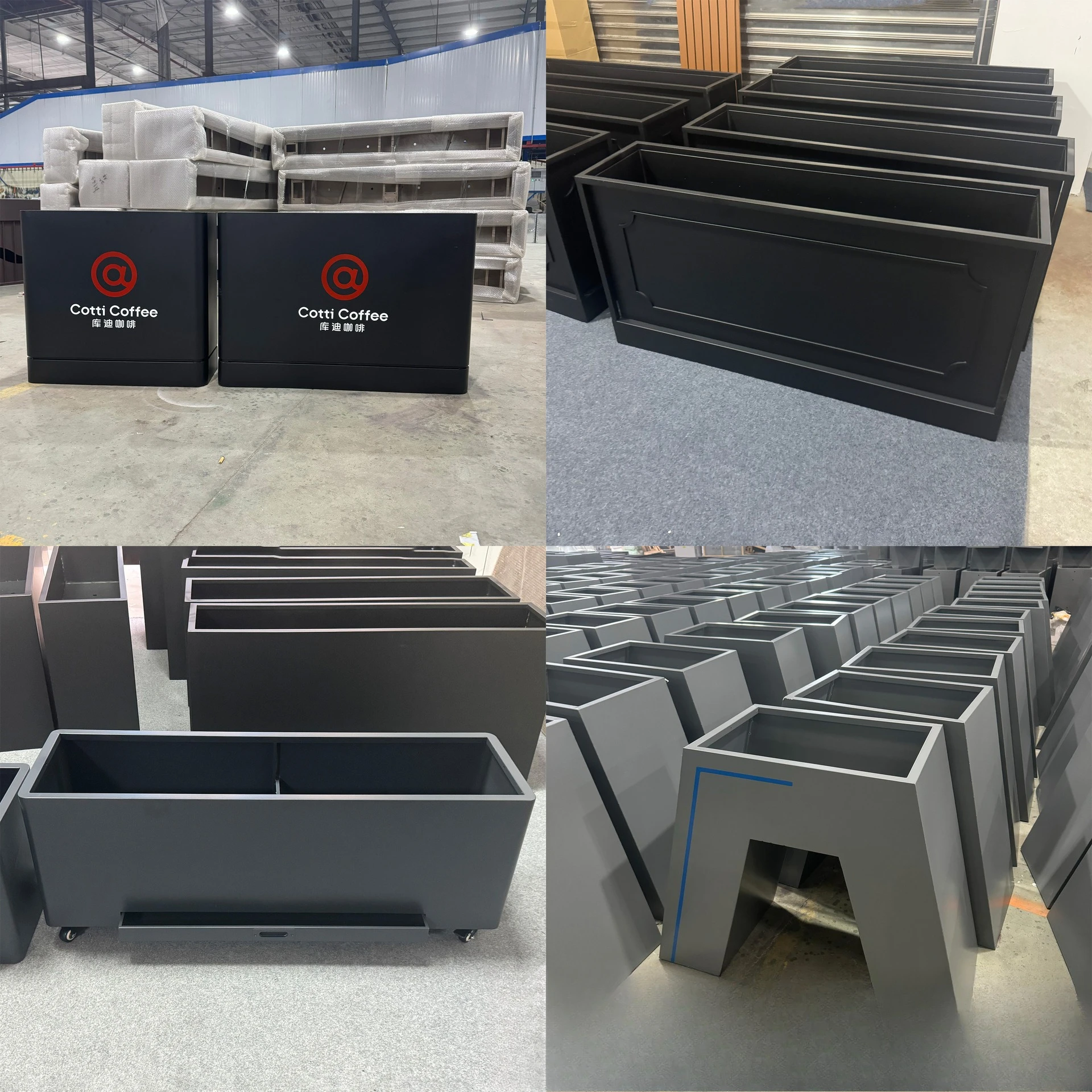 Outdoor stainless steel flower box Municipal sales department planting box Milk tea shop partition fence square courtyard