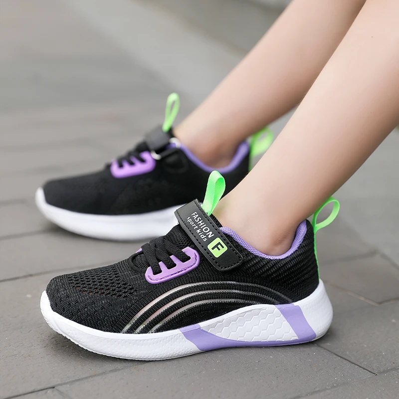 Girls Shoes Light Mesh Sneakers Kids Summer Children White Tenis Shoes Cute Sport Cartoon Female Running Sock Footwear Red 3-12y