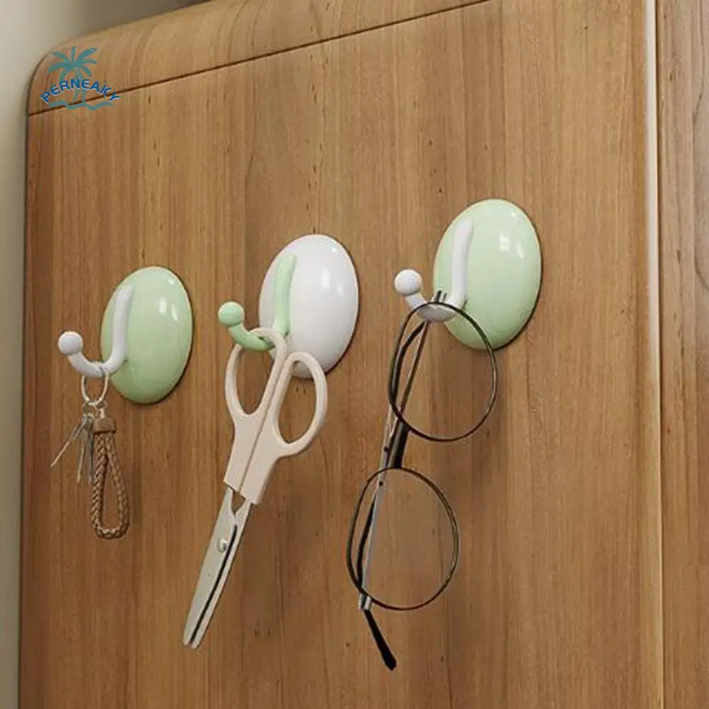 

4Pcs Fashion Plastic Wall Hooks Self Adhesive Round Clothes Hook Decorative Wall Mounted Sticky Hooks for Home