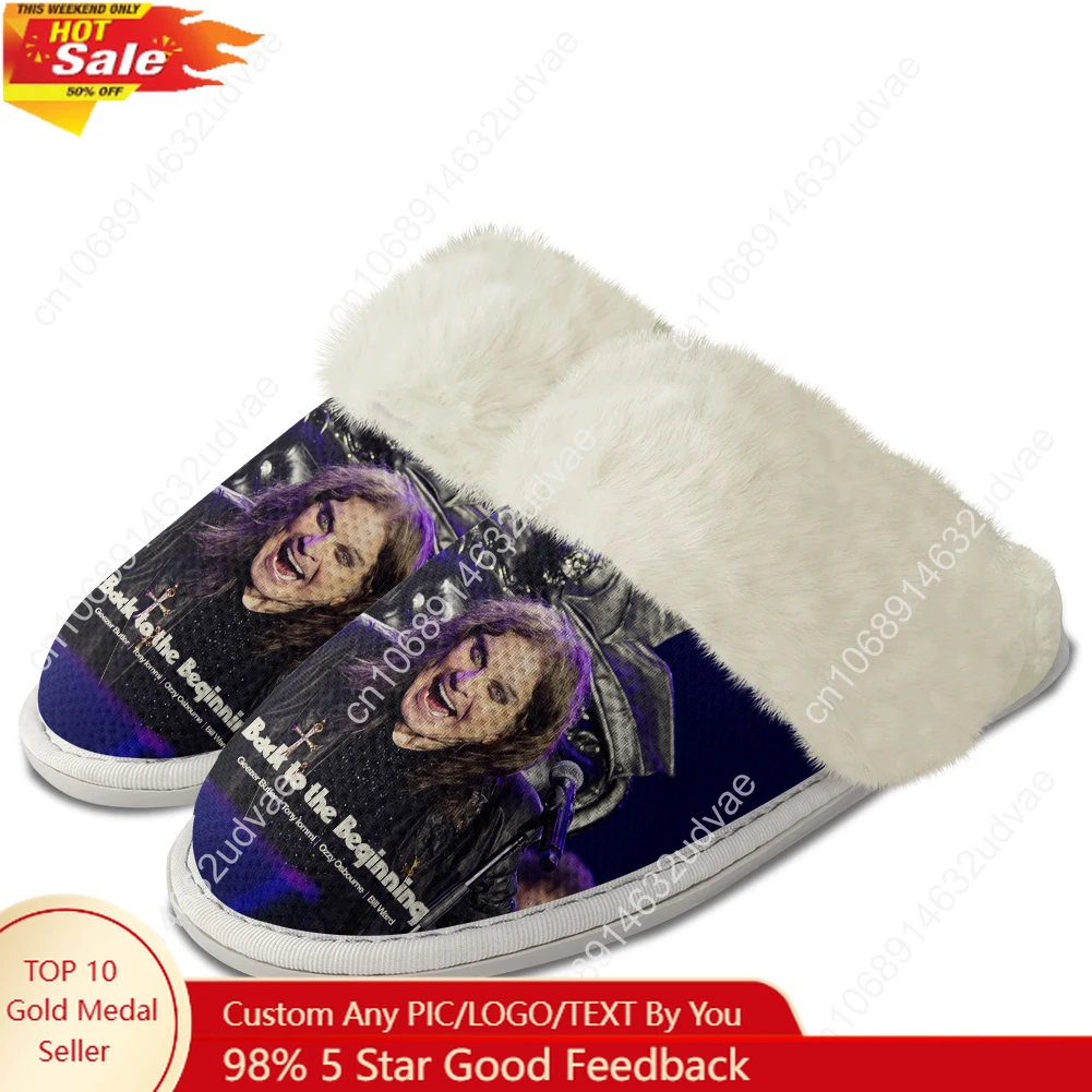 

Ozzy Osbourne 1948-2025 Plush Slippers Keep Warm Shoes Mens Womens Soft Foot Covers Back To The Beginning Cotton Thermal Slipper