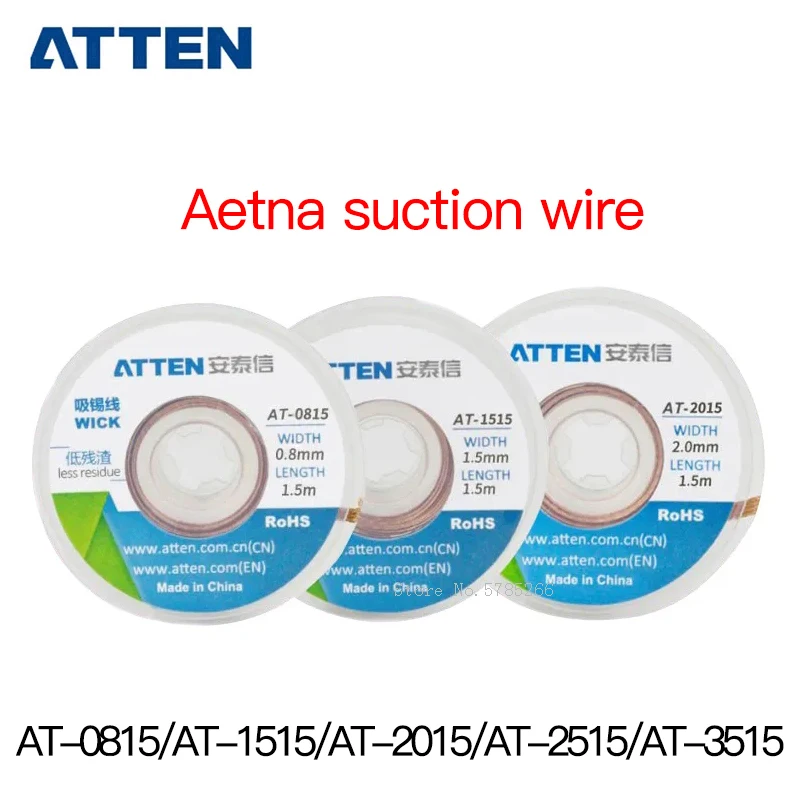 ATTEN 5pcs/lot Solder Wick Remover Desoldering Wire 0.8/1.5/2.0/2.5/3.5mm Desoldering Braid BGA Soldering Repair Tools