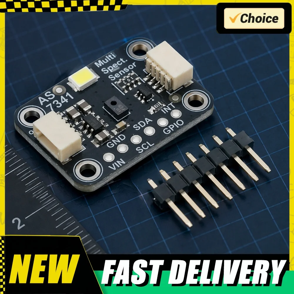 AS7341 Spectral Color Sensor 11-Channel Breakout I2C 415nm-680nm NIR Visible Flicker Detection 3.3V-5V