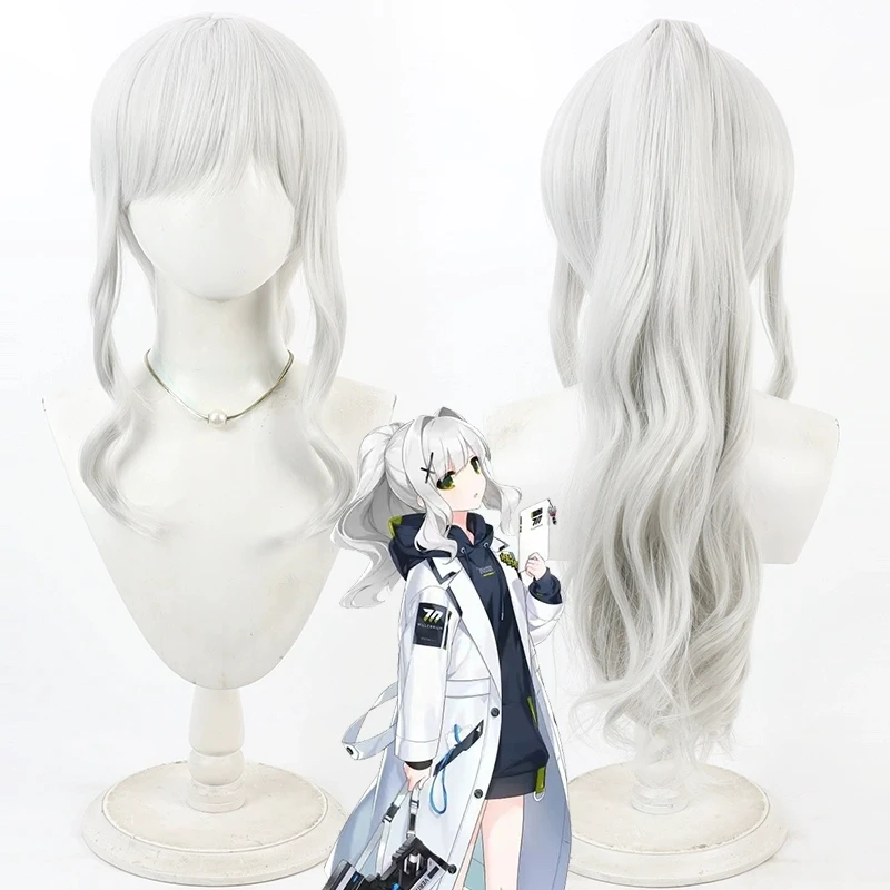 

Blue Archive Omagari Hare Cosplay Wig 60cm Long Silver White Ponytail Heat Resistant Synthetic Hair Halloween Carnival Party