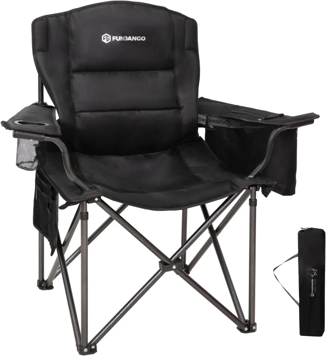 

Увеличенное кресло для кемпинга для взрослых, сверхпрочное, складное, с мягким сиденьем, поясничной опорой, охладителем и подстаканником