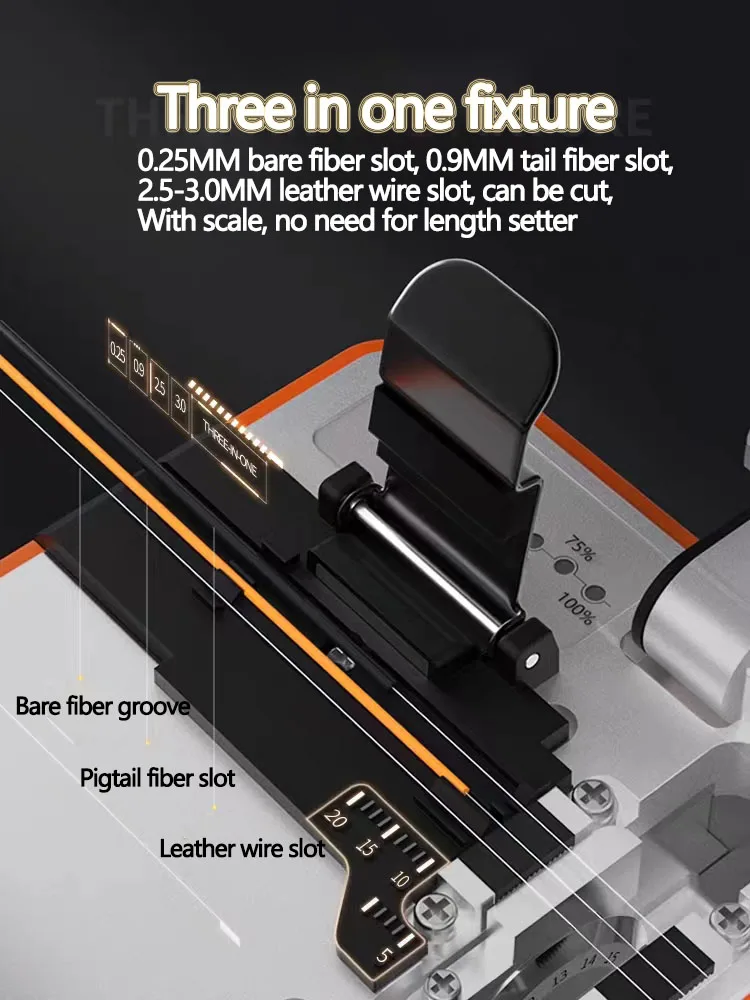 GUANGYAN Q1S Fully Automatic Electric Fiber Optic Cleaver Rechargeable Optic Cable Cutter Ftth Optical Fiber Cleaver