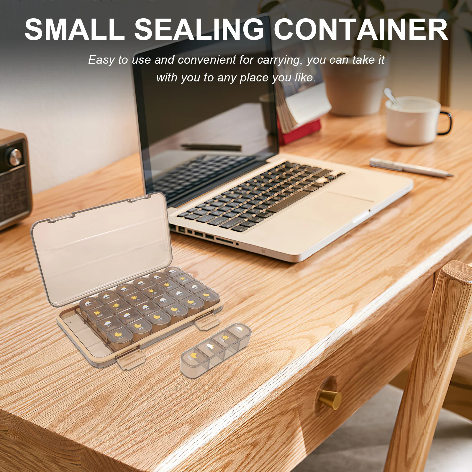 منظم أدوية محمول، حاوية صغيرة قابلة للغلق للسفر، حقيبة يومية متينة وخفيفة الوزن وصغيرة الحجم وسهلة الحمل #2