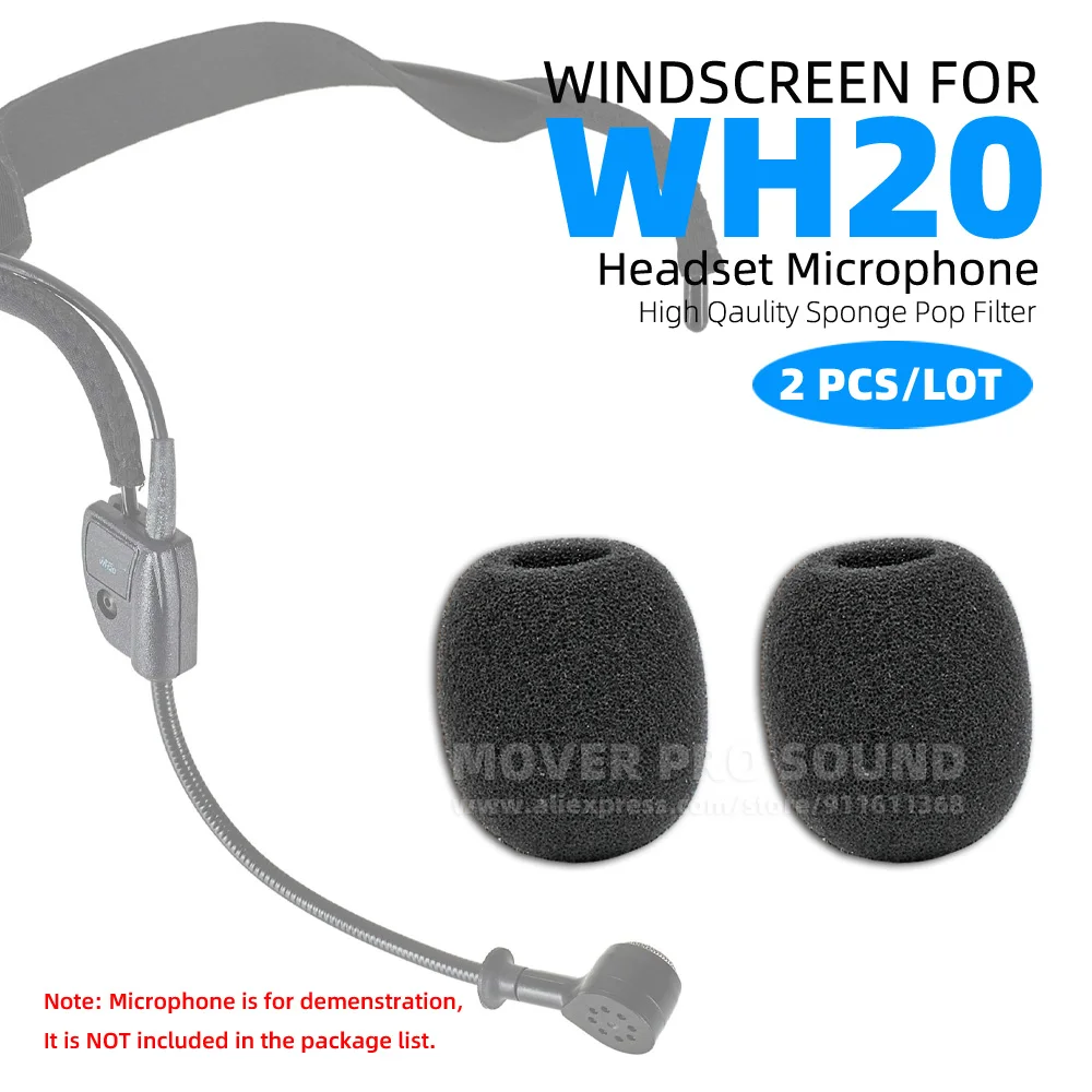 2PCS For SHURE WH20 WH 20 Headworn Microphone Mike Windshield Cover Shield Foam Headset Anti Pop Filter Sponge Mic Windscreen