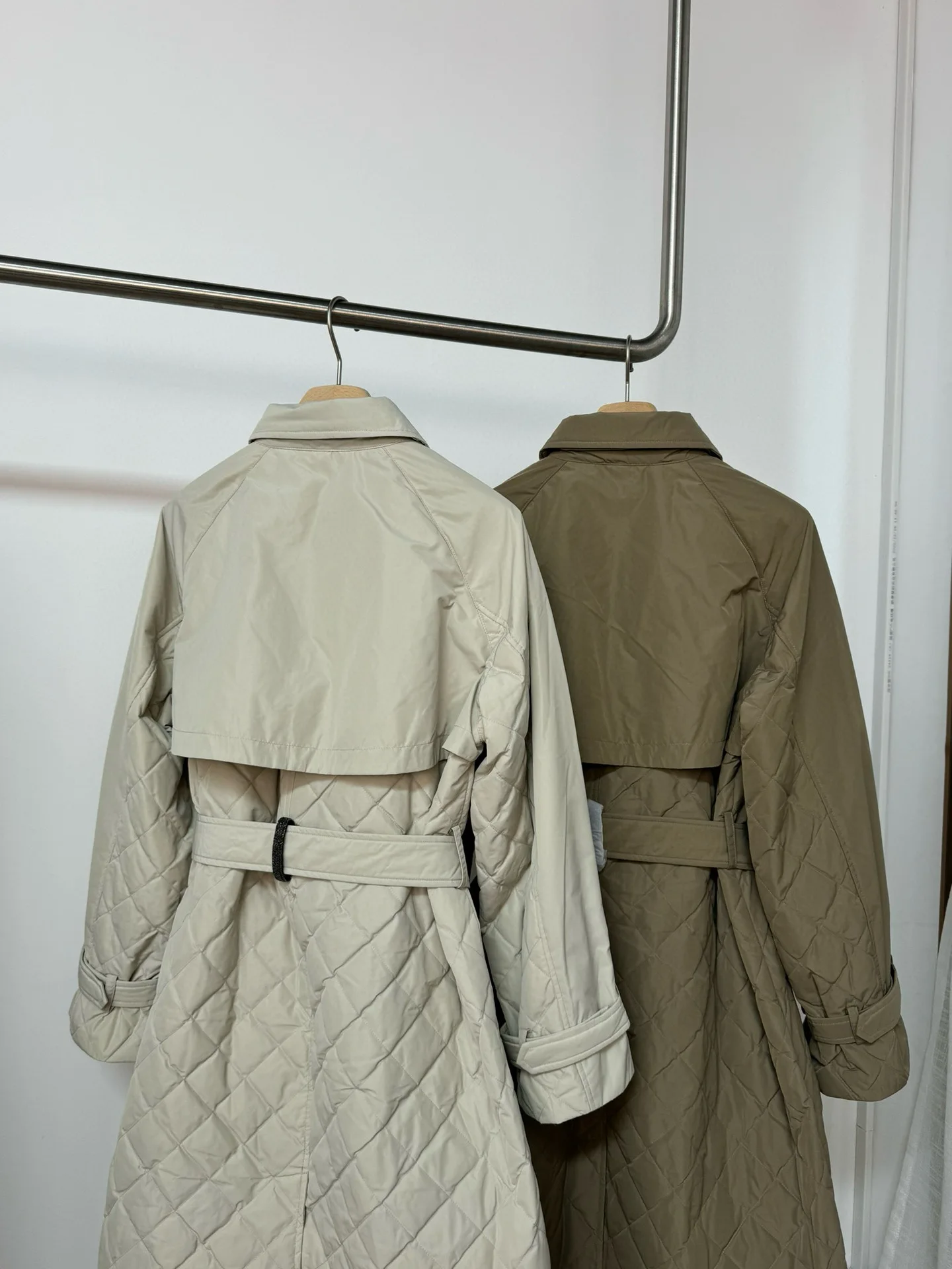 Autumn luxurious double breasted exquisitely decorated trench coat