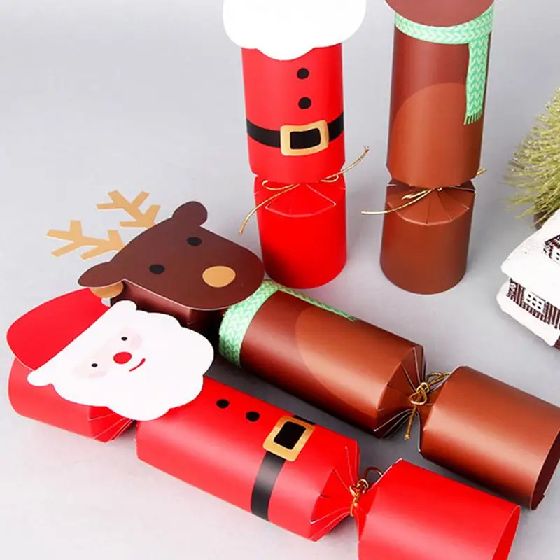 Christmas Candy Wrap Box 10X Cute Snack Box Christmas Goodie Wrap Multi-Functional Hand Folding Box For Displaying Candies For