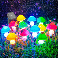 12 Pack RGB Solar Mushroom Light Solar Garden Stake Light 8 Modes Waterproof Mushroom Solar Light For Garden Yard Landscape