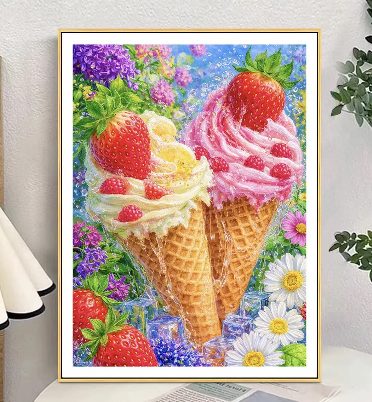 

9CT 11CT ice cream Embroidery DIY Chinese Style Printed Kits Cross Stitch Thread Needlework Sets Home Crafts 67 Colors