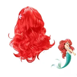 Little Mermaid Princess Cosplay Wigs for Girls Anime Ariel Wig Children Halloween Birthday Christmas Party Accessories