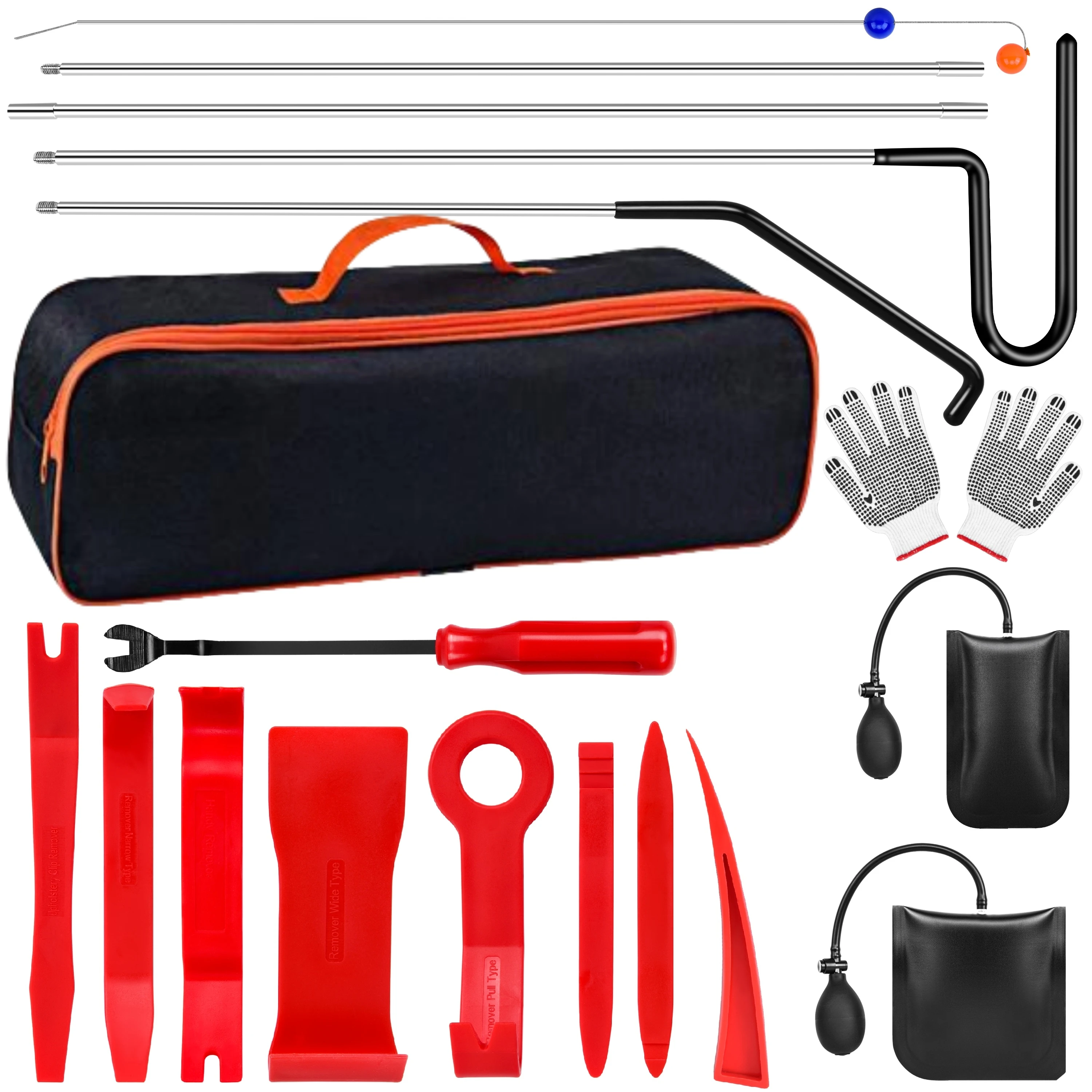 

Car Door Repair Hand Tools Set Wedge Pump Locksmith Thickened Kit Air Cushion Emergency Open Unlock Long Reach Grabber Tool Set