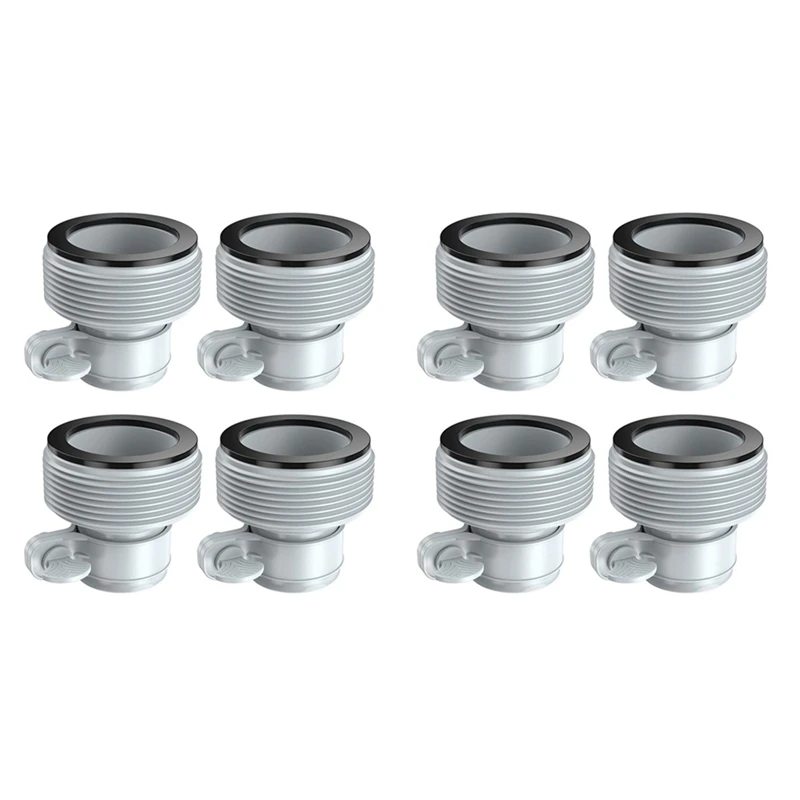 8PCS Grey Filter Pumps Hose Adapters Hose Conversion Adapters 1.25 Inch To 1.5Inch Hose Adapter Kit For Intex