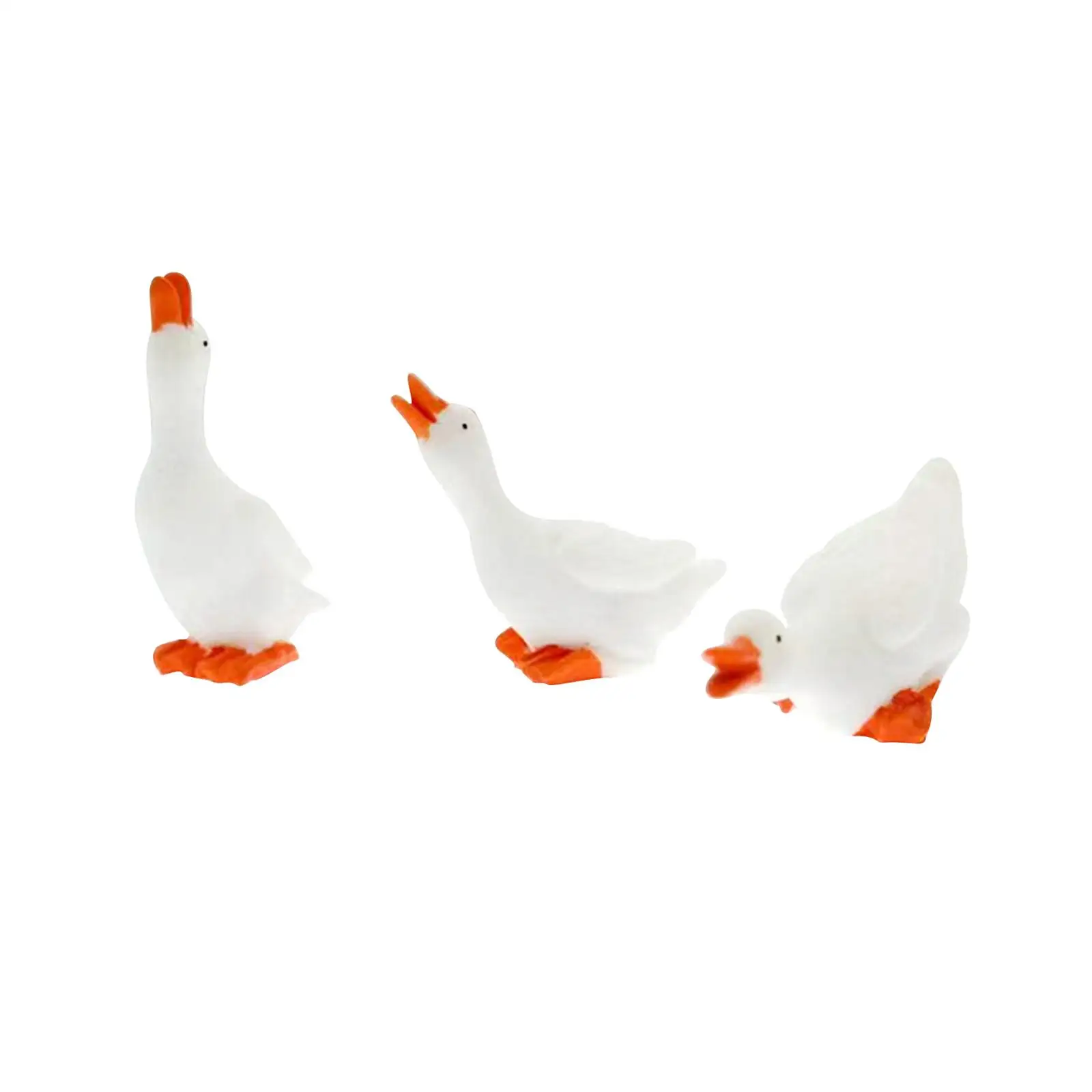 3 Pieces Duck Statues Creative Home Decor Outdoor Duck Sculptures Animal Figurines for Bedroom Yard Office Table Living Room