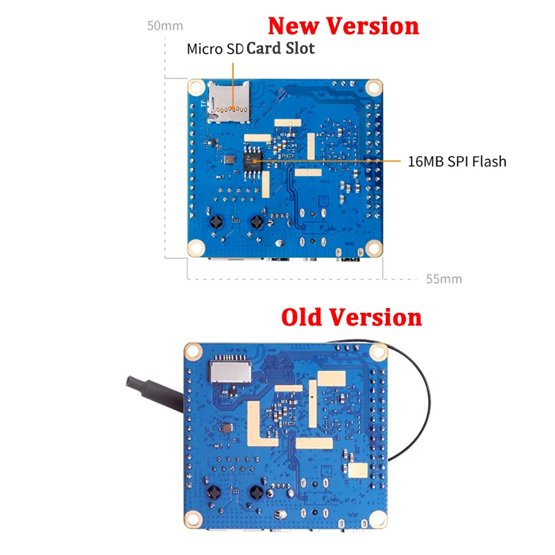 Orange Pi Zero 3 1GB 2GB 4GB RAM Allwinner H618 64-bit 16MB SPI Flash Dual Band WiFi5+BT 5.0 Gigabit LAN Port Single Board