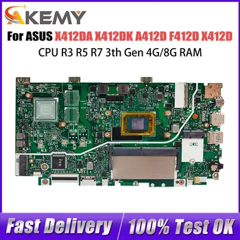 Computer Moederbord Voor ASUS X412DK X412D X412DA A412D F412D Laptop Moederbord CPU R3 R5 R7 UMA 4G 8G-RAM 100% Test OK