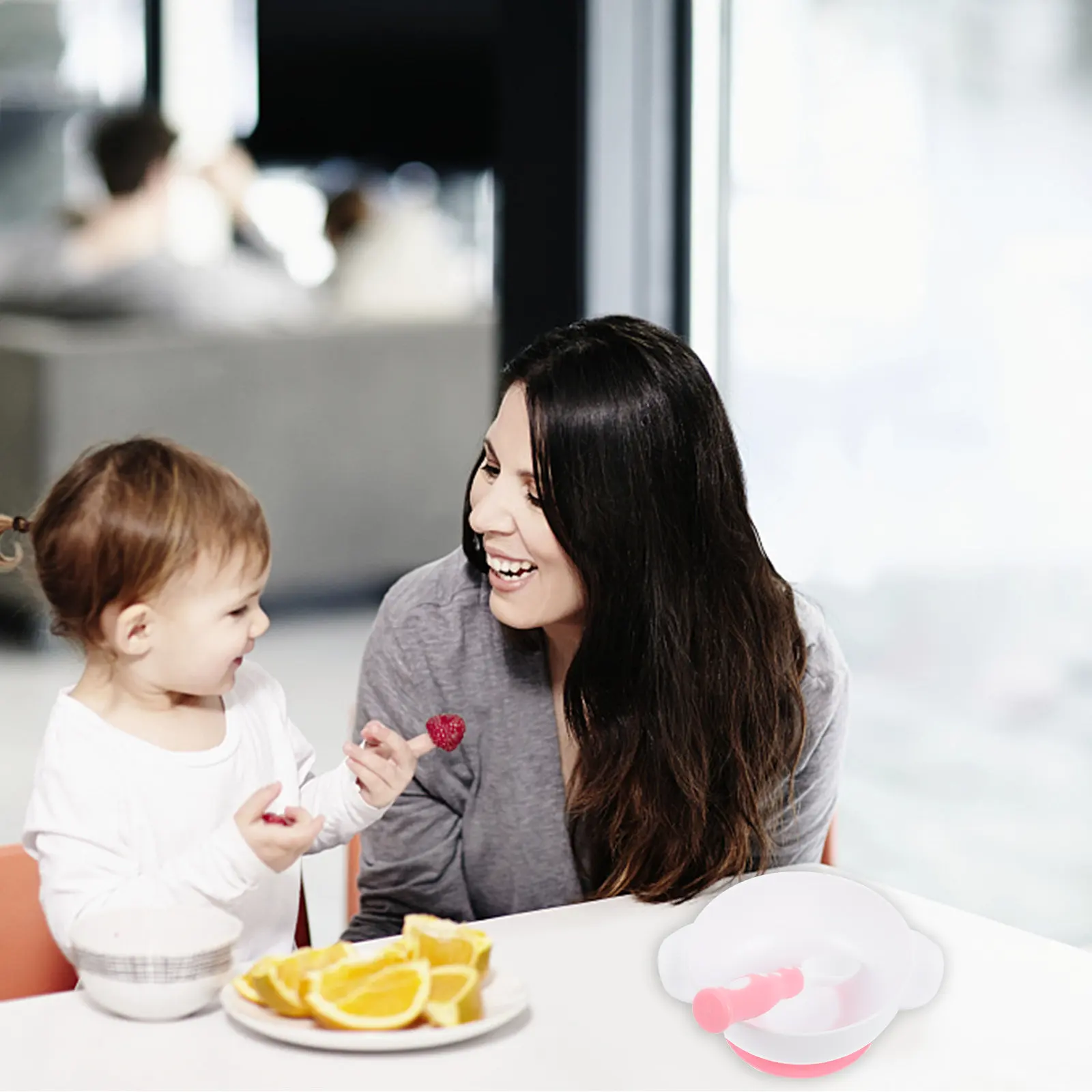 

1Set Baby Feeding Bowl Set Large Suction Cup Toddler Tableware Bright Color Anti-Slip Fork Spoon Kids Dining Bowl Children Food