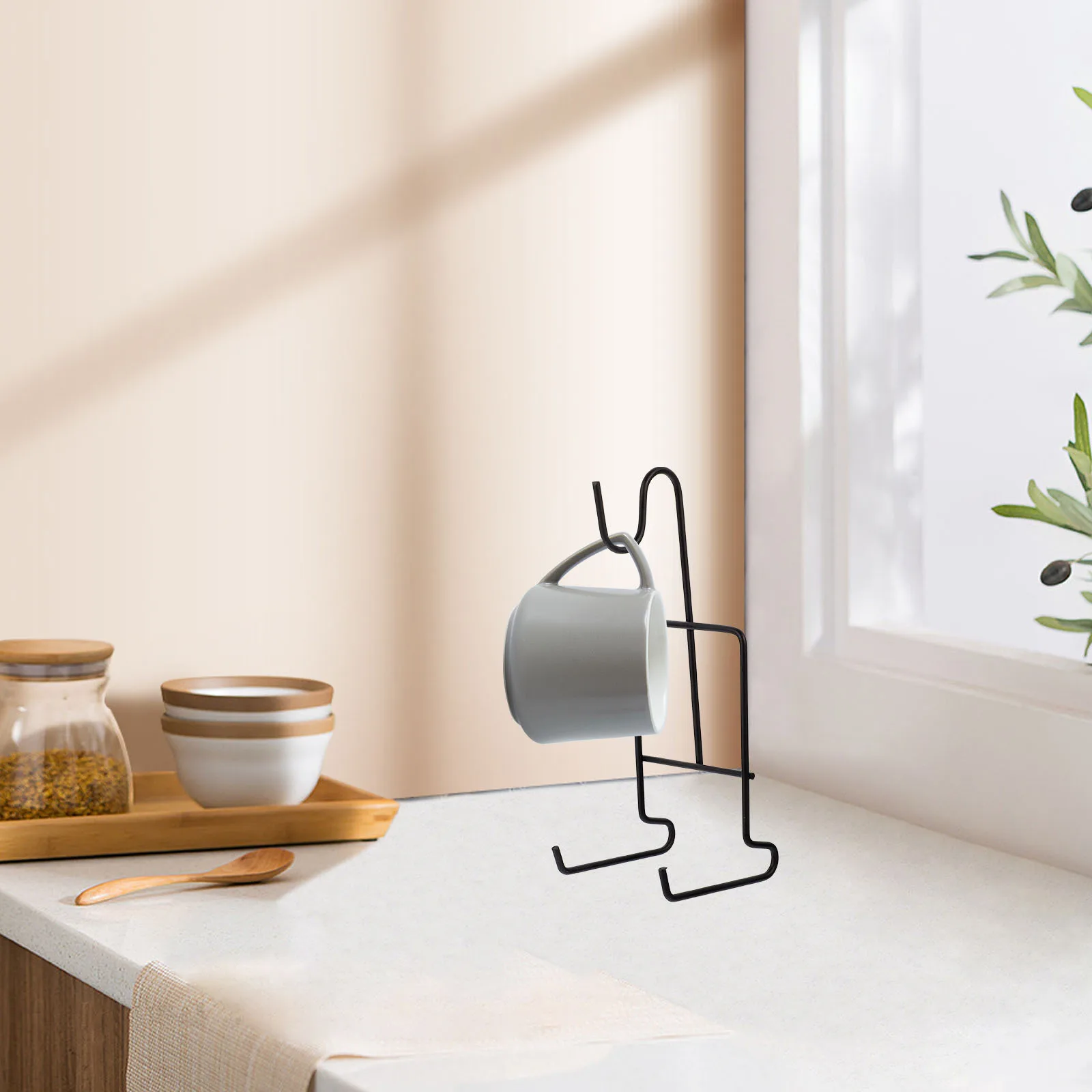 1pcs Coffee Cup Display Stand Iron Mug Rack Tea Organizer For Cabinet For Home Office Coffee Shop Storage Organizer