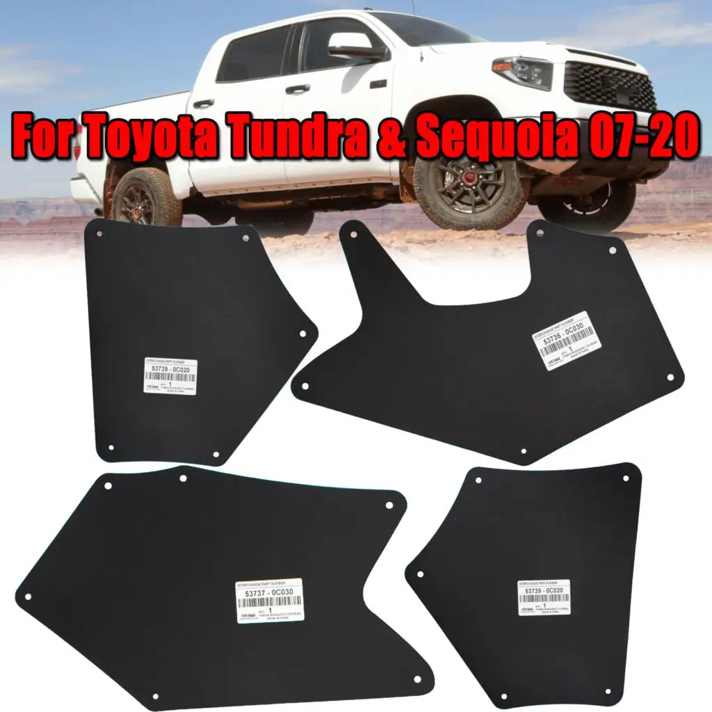 Fender Liners Splash Shield for Toyota Tundra Sequoia 2007-2020 Apron Seal Mud Flaps Mudflaps Mudguards Guards Clips Retainer