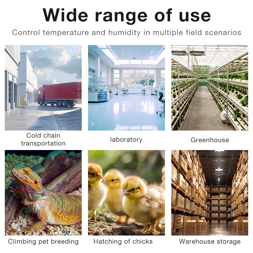 LCD Display Incubation Temperature and Humidity Controller 7801A Incubator Accuracy Thermostat Moisture Control  with 2m Sensor