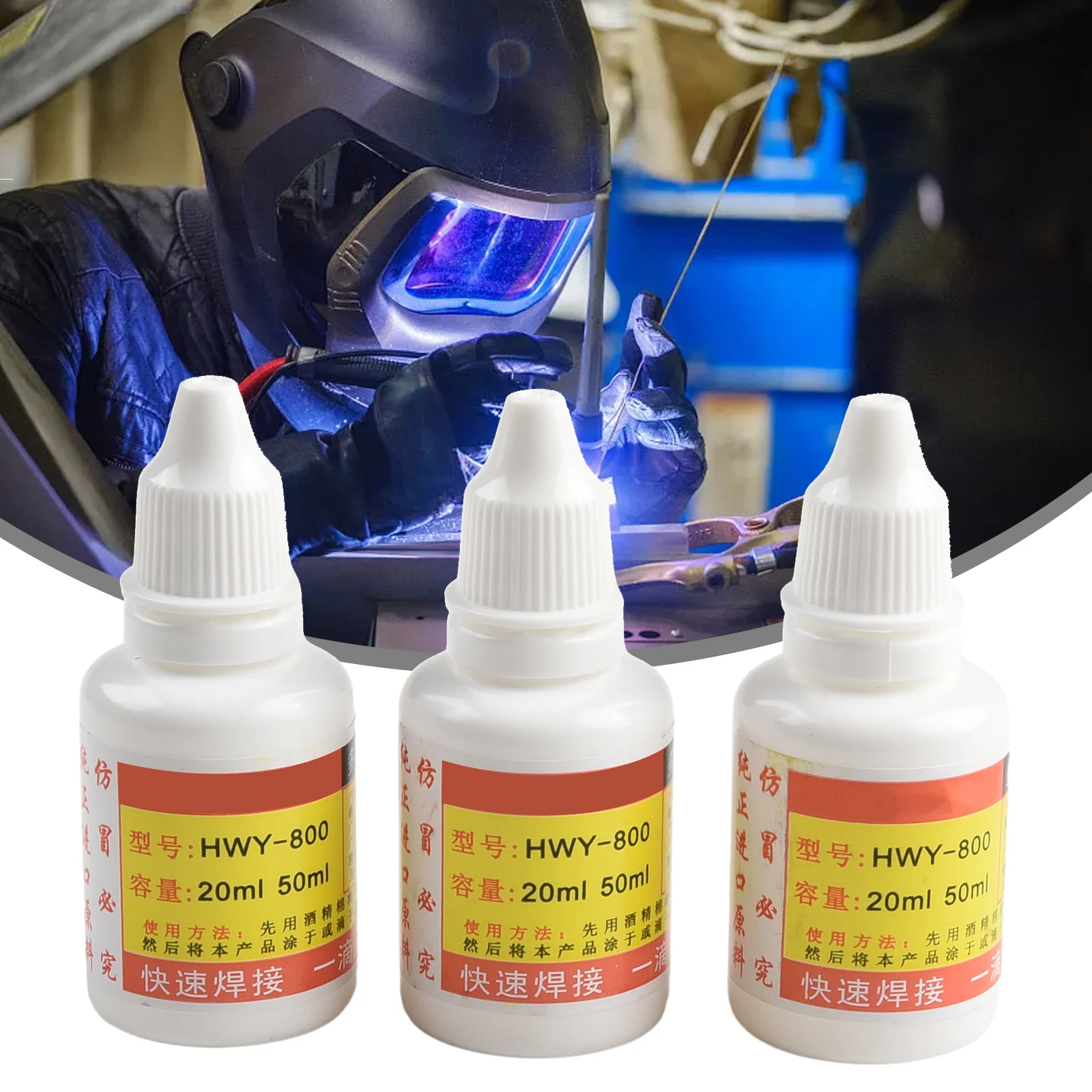 3pcs 20ml Stainless Steel Flux Soldering Paste Stainless Steel HWY-800 Liquid Soldering Tools CNC Welding Soldering Flux