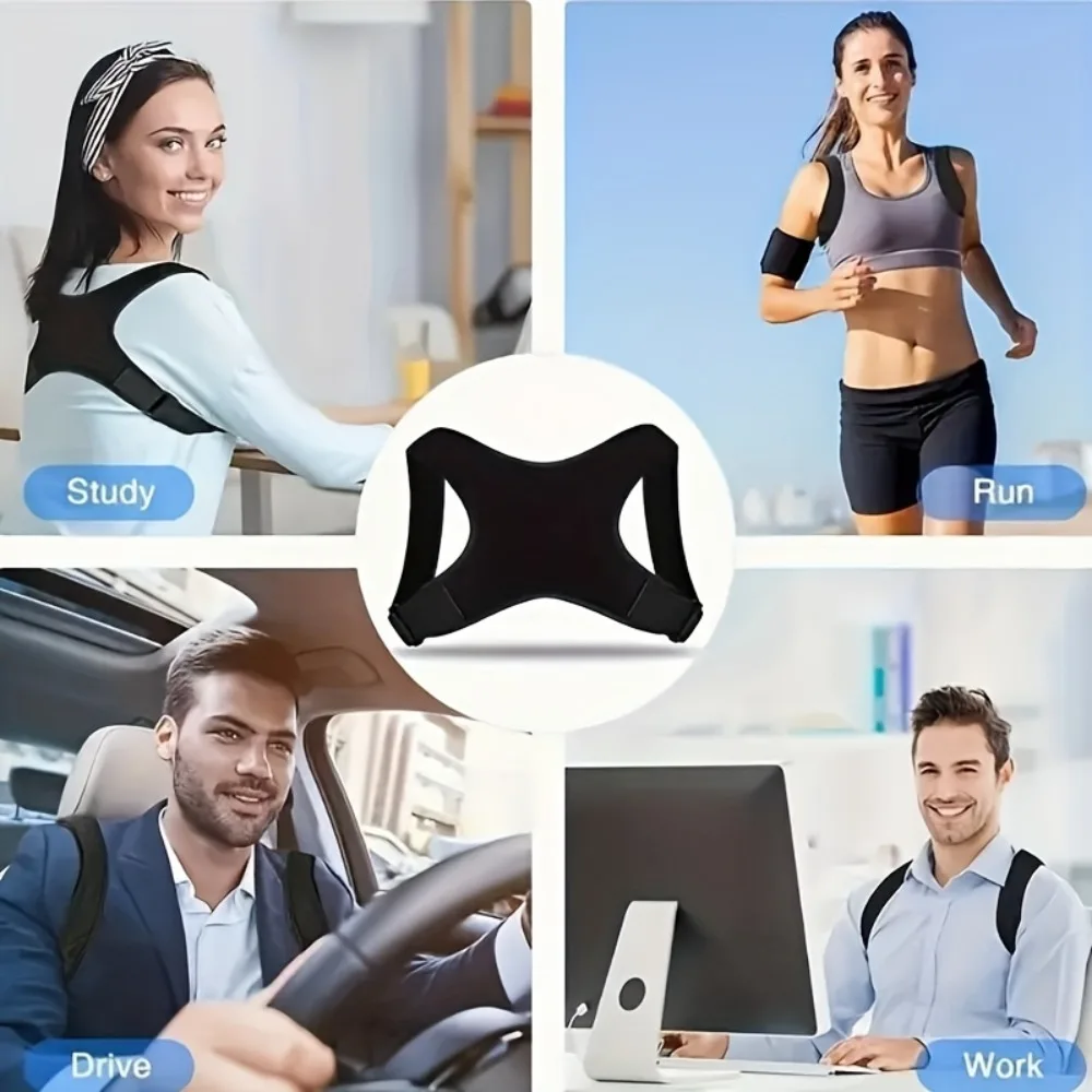 Adjustable Breathable Back Support Brace Posture Corrector Body Shaping Belt for Men Women Improves Posture Prevents Back Pain - view 5
