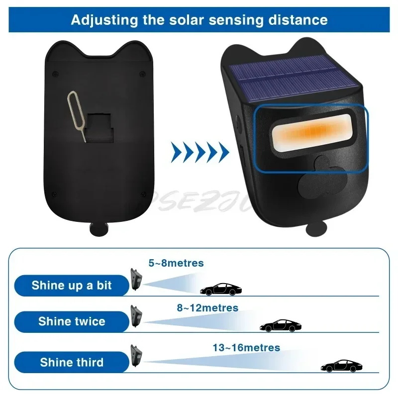 Outdoor Indoor Solar Waterproof Alarm with Digital Display Defense Zone Infrared Sensing Doorbell