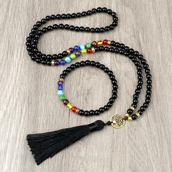 Natural Stone 108 Japamala Beads 7 Chakra Necklaces Tree of Life Handmade for Women and Men Jewelry Set Meditation Yoga Bracelet