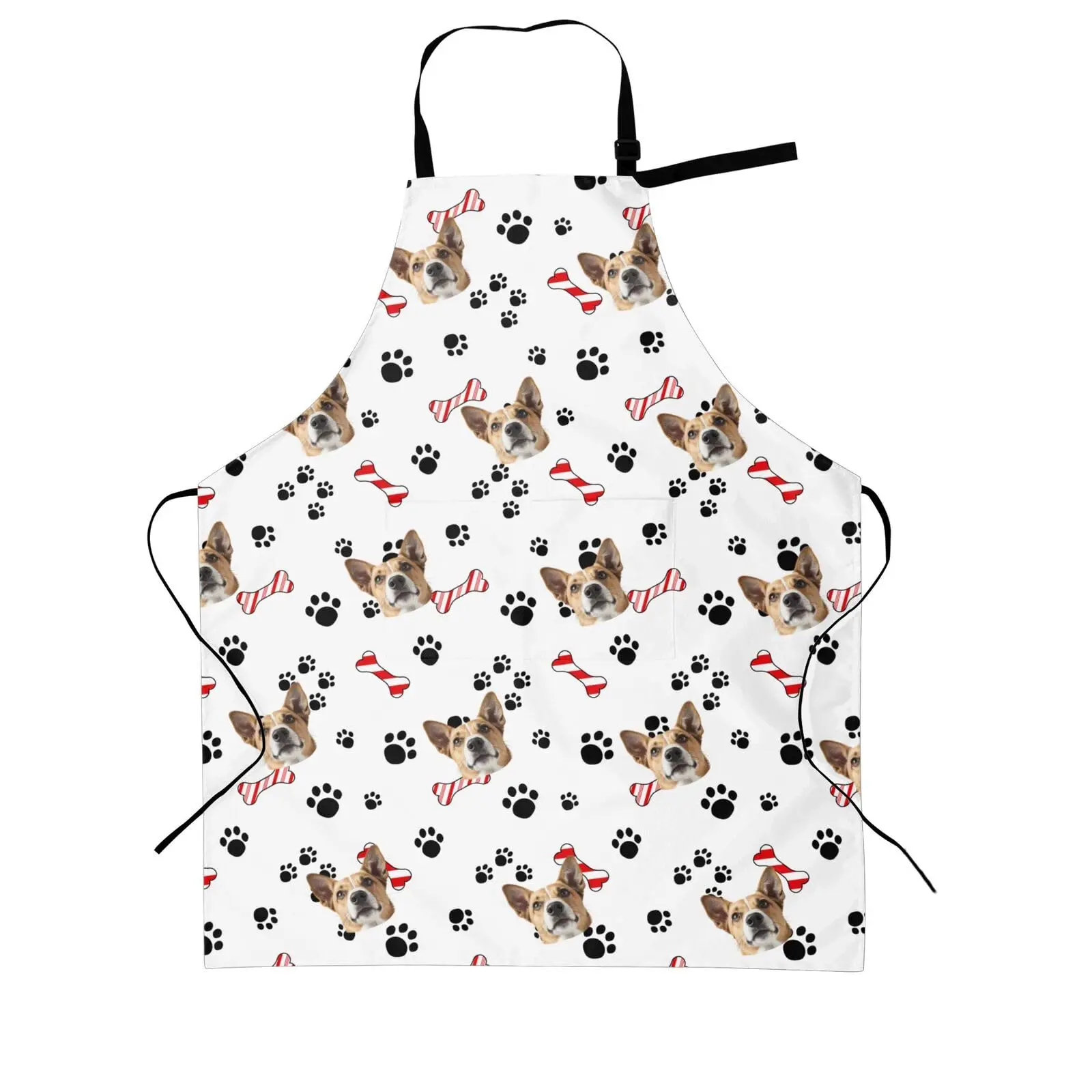 

Dog Face Apron for Men Women Unisex Adjustable Bib Apron with Pockets Cooking Kitchen Chef Aprons
