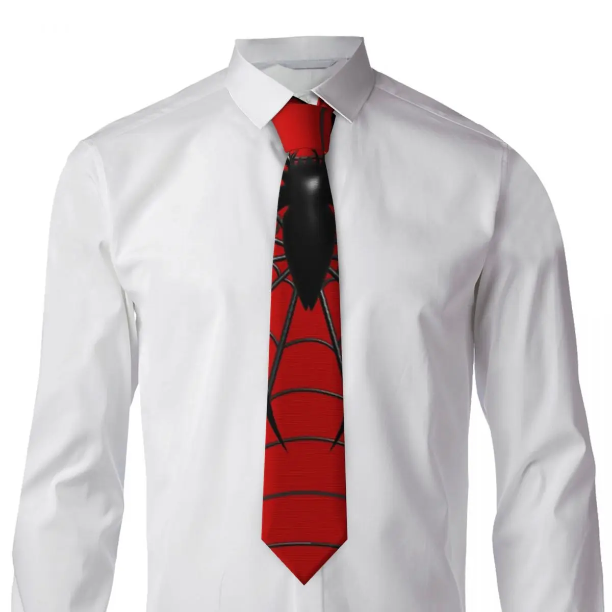 Spider And Web (1) Necktie for Men Silk Polyester Slim Neck Ties Wedding Business Tie Classic Gravatas