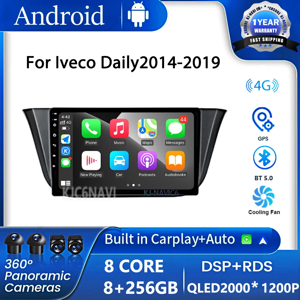 

IPS Android 14 Auto Car Radio Video Multimedia Player For Iveco Daily2014-2019Navigation GPS Autoradio Touchscreen NO 2 Din