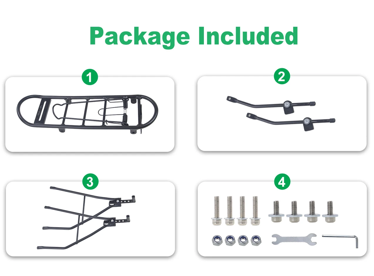 ZUKKA Bicycle Rack Height Adjustable Bike Cargo Rack Rear Bike Carrier For Cycling Suits for 700C/24-28 Inch Bike