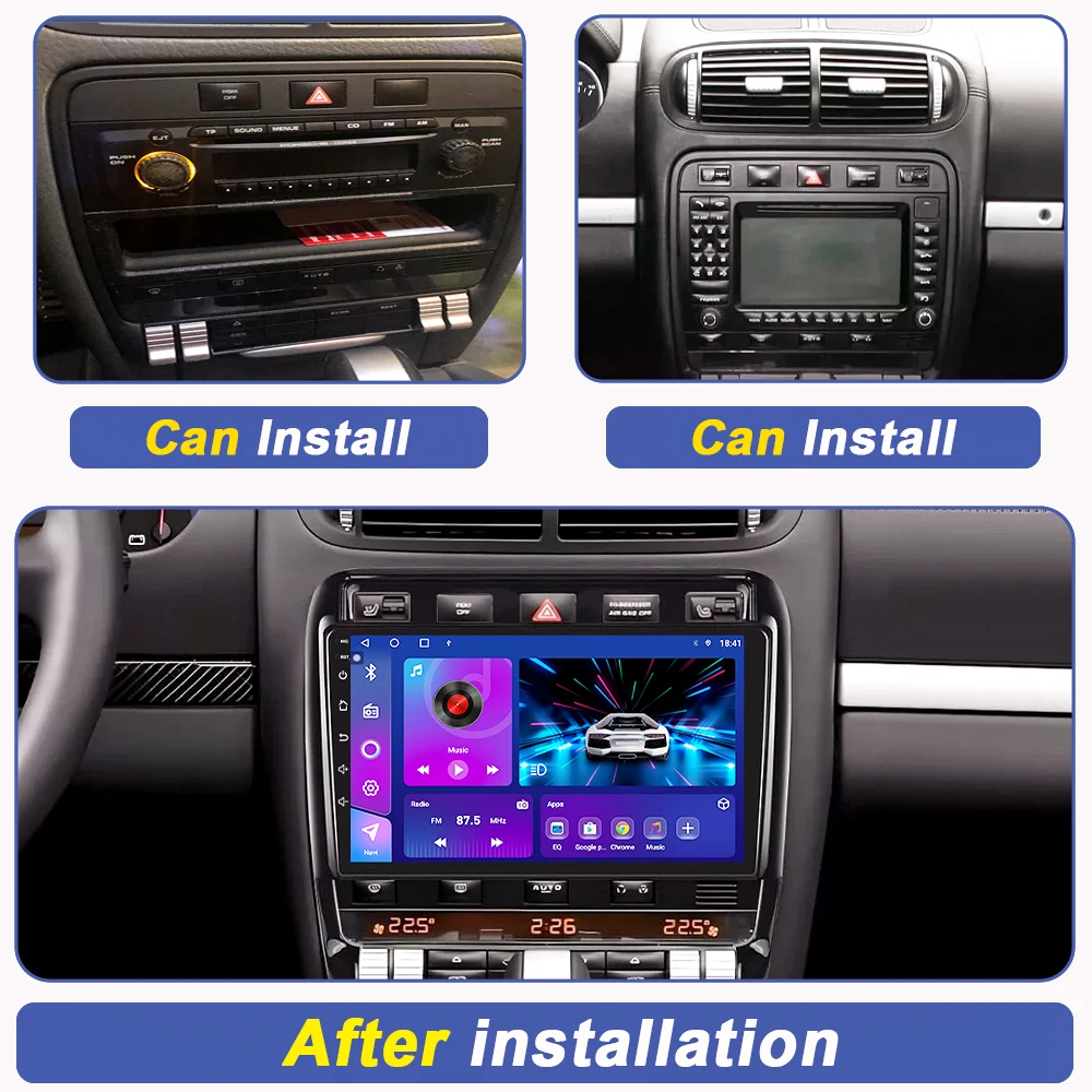 Android 16 Car Radio For Porsche Cayenne 957/955 2002 - 2010 Car Multimedia Video Player WIFI Head Unit GPS Autoradio Carplay BT