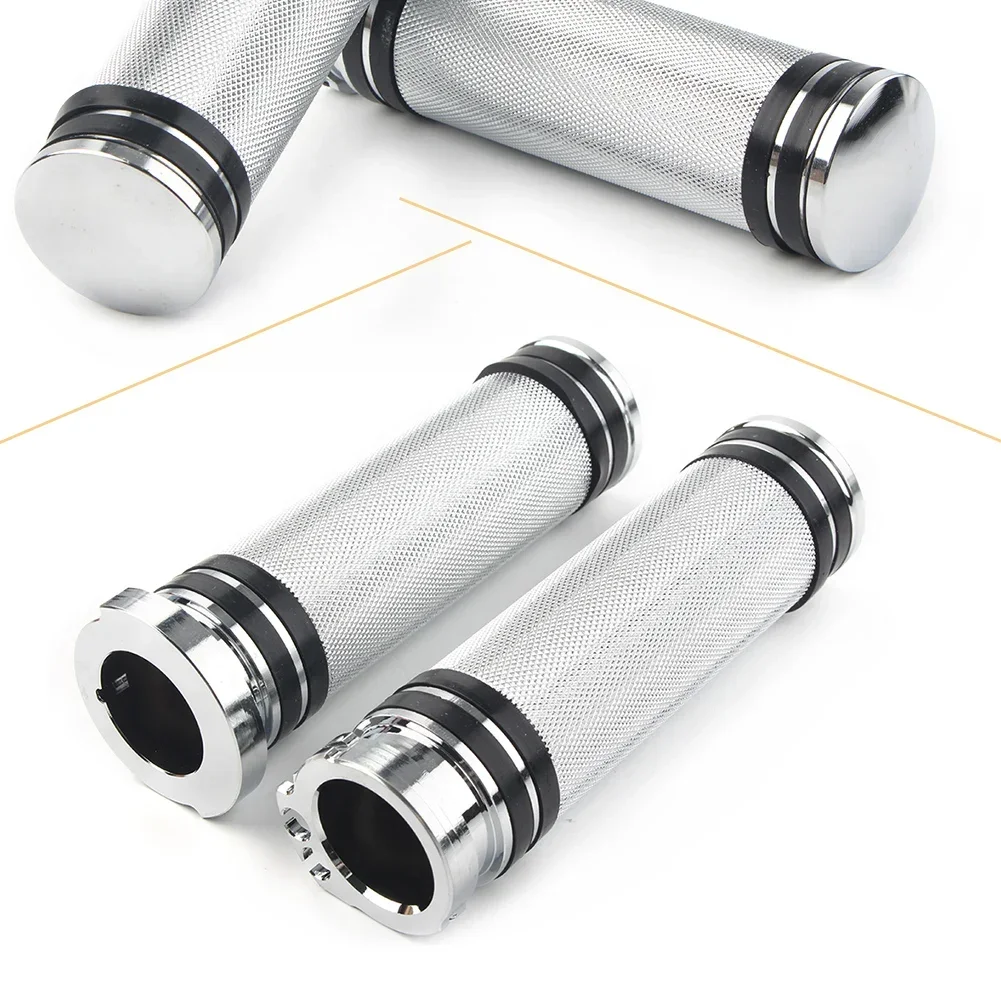 For Harley Sportster Dyna Softail V-Rod 1996-later & Touring 1996-2007 Chrome Motorcycle Handlebar Hand Grips 1''