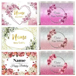 Custom Name Photo Heart Flower Birthday Party Banner Backgrounds Baby Shower Wedding Diy Red Balloons Photography Backdrops Phot