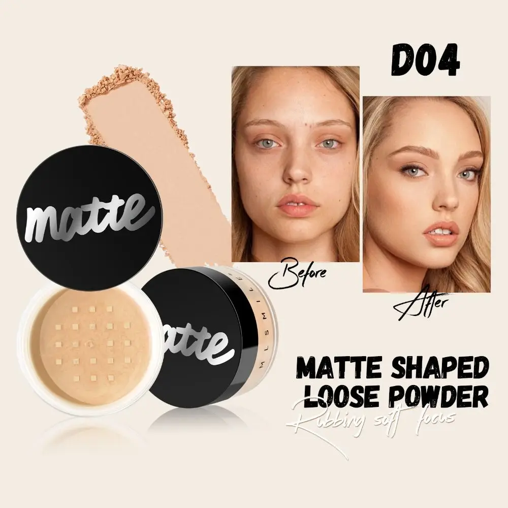 4 Colors Matte Loose Powder Long-Lasting Breathable Setting Powder Skin Finish Face Whitening Concealer Loose Powder Face Makeup