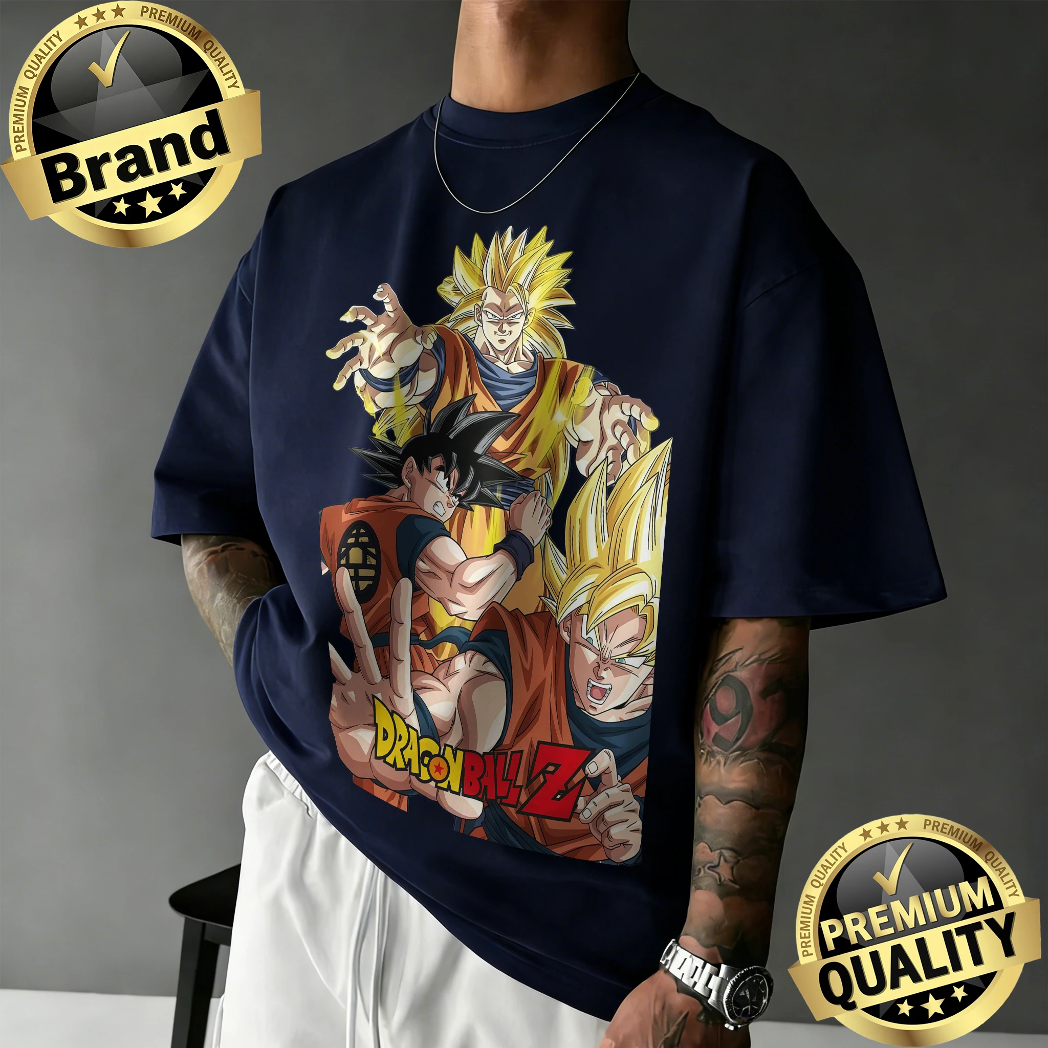 2026 New Arrival Dragon Ball Z Cotton T-shirt Unisex Oversized Vintage Goku Transformations Graphic Tee for DBZ Fans Anime Top