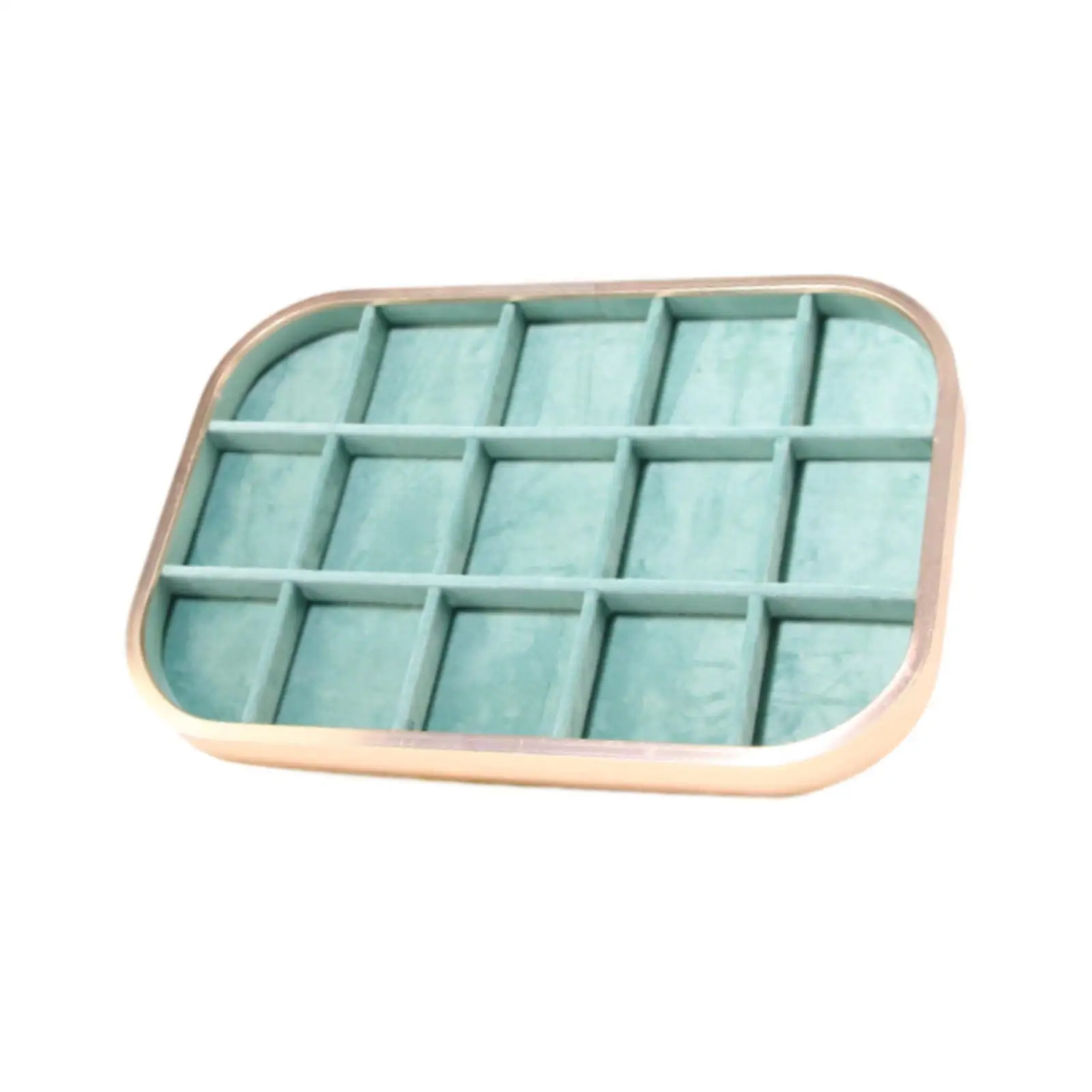 Aluminum Alloy Jewelry Organizer Tray Stackable Velvet Lined Container for Showcase Jewelry Storage