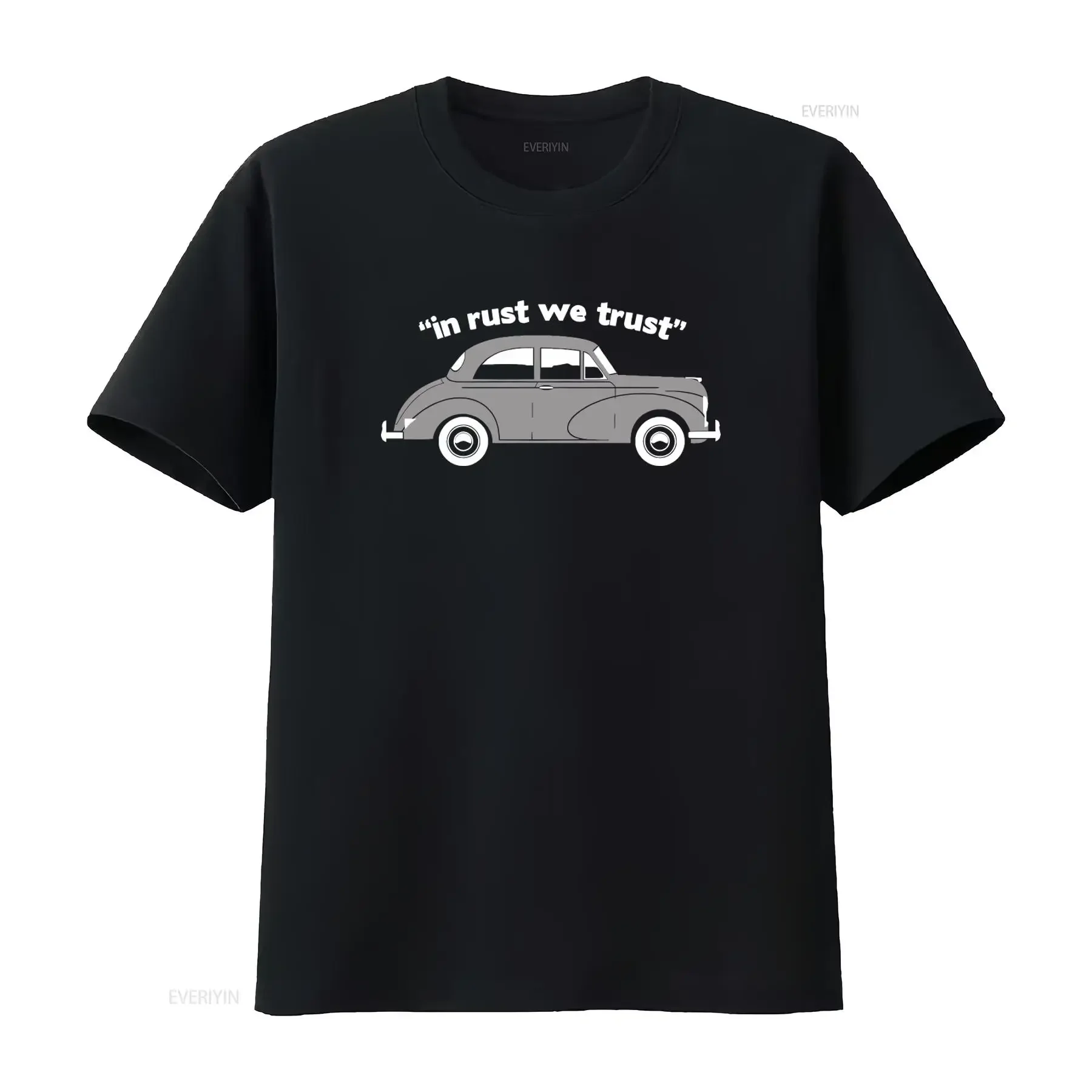 Morris Minor Classic Car Retro Moggy MO T Shirt In Rust We Trust Design Perfect for Petrol Heads vintage Washed Breathable