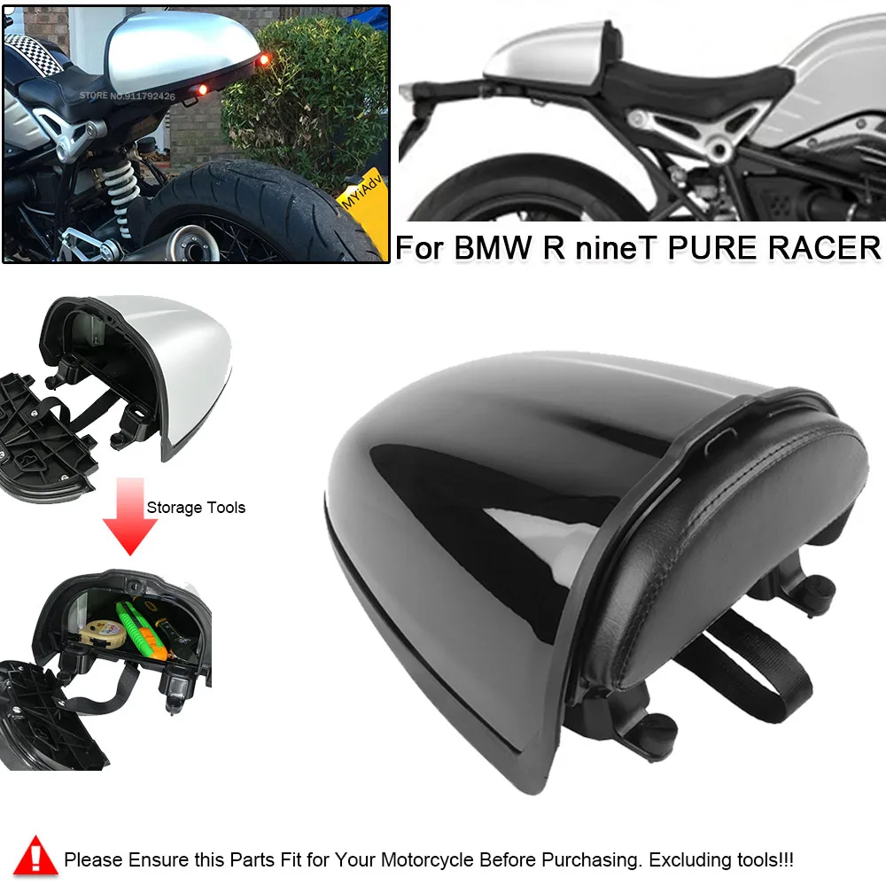 For BMW R9T R NINE T 2014-2023 Pure Racer Motorcycle Rear Seat Cover Pillion Cowl Fairing Tail Tidy Swingarm Storage Toolbox