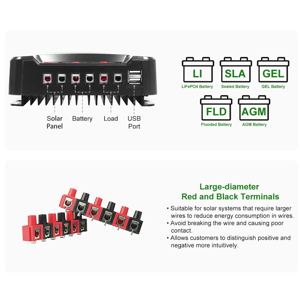 LDSOLAR Solar Controller MPPT 15A 20A 30A with WIFI or BLE APP Control
