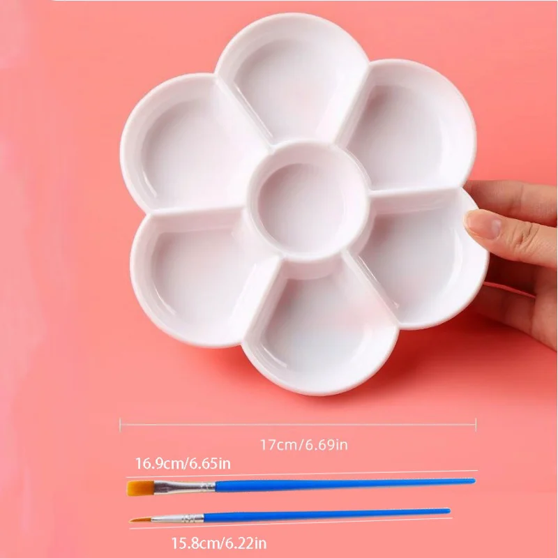 Plum Blossom Paint Palette, Thickened Plastic Tray for Gouache & Chinese Painting, Art Supplies for Students & Artists