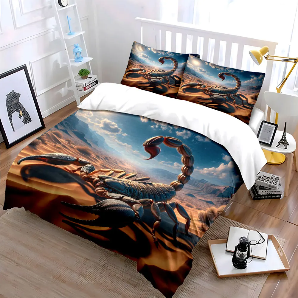 Giant Scorpion in Desert Print Soft Comfortable Duvet Cover Bedding Set Included 1*Duvet Cover 2*Pillowcases Luxury gifts