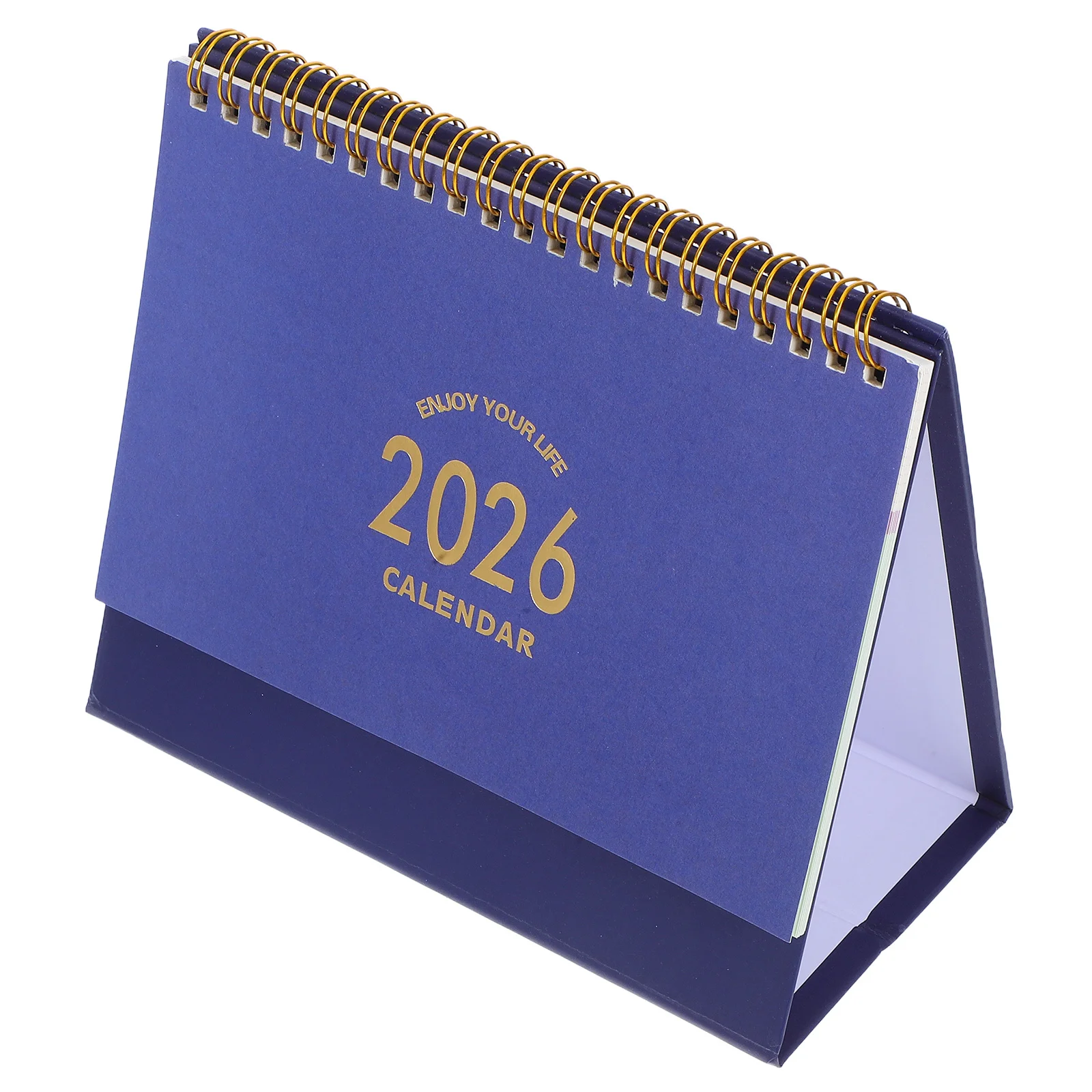 Mini calendrier de bureau à rabat sur pied, minimaliste, petit planificateur de bureau pour le bureau et la maison, organisateur rond de papier avec 2026