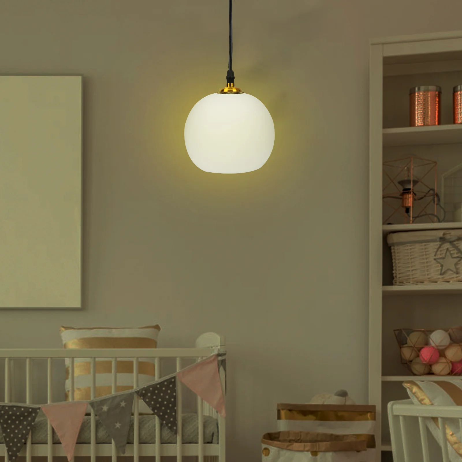 

2Pcs Apple Glass Lampshade Frosted Round Style Replacement Lamp Shade Desk Light Cover Ornament Glass Lampshade