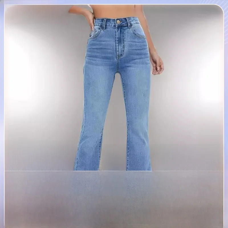 

New High Waisted Slimming Denim Jeans Versatile Women's Fashionable Loose Fit Cotton Pants for Spring Season
